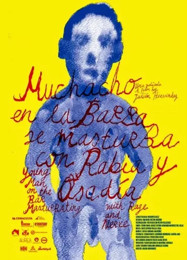 Młody mężczyzna na barze masturbuje się z gniewem i śmiałością