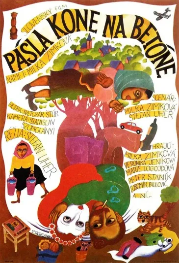 Pasła konie na betonie